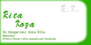 rita koza business card